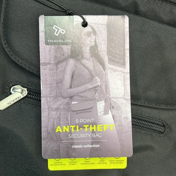 TRAVELON CROSSBODY Travel Black Anti-Theft Classic Mini Shoulder Bag NWT - Picture 12 of 17